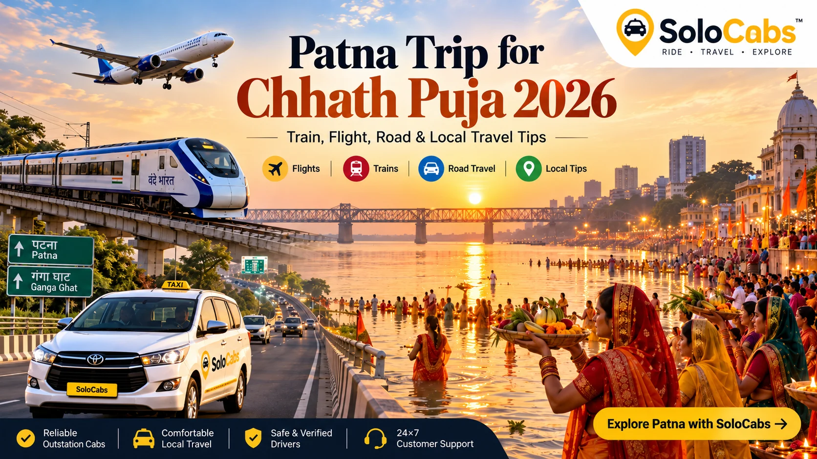 Chhath Puja 2026 Patna Travel Guide: Train, Flight, Road & Taxi Options